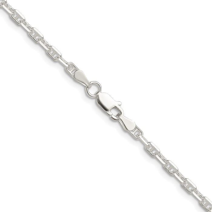 Buy Stylish 3mm Polished Sterling Silver Mariner Link Chain - Diamond Cut Finish-3