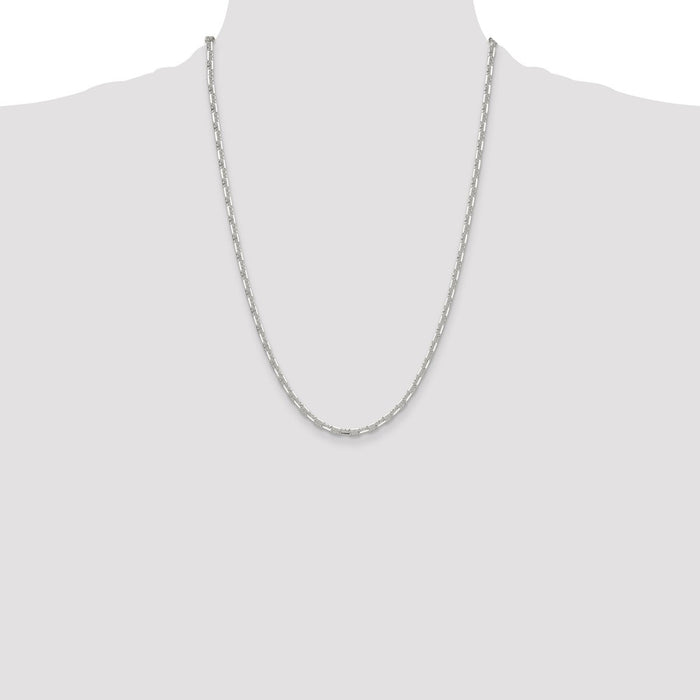 Designer Polished Sterling Silver 3.75mm Diamond-Cut Mariner Link Chain - Luxury Value-4