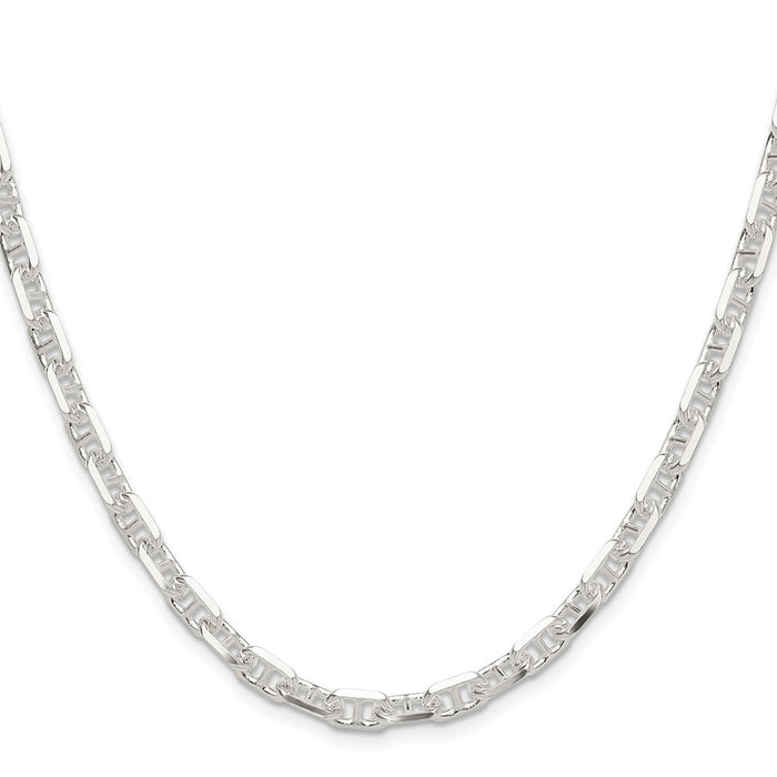 Exclusive Polished Sterling Silver 5.5mm Mariner Link Chain - Luxury Style-2