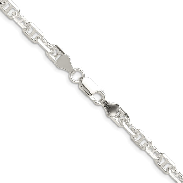 Exclusive Polished Sterling Silver 5.5mm Mariner Link Chain - Luxury Style-3
