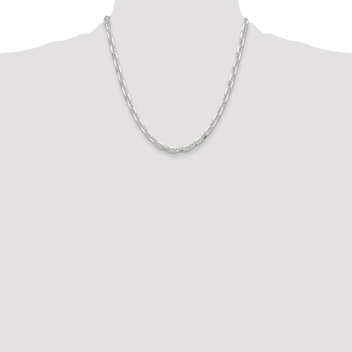 Exclusive Polished Sterling Silver 5.5mm Mariner Link Chain - Luxury Style-4