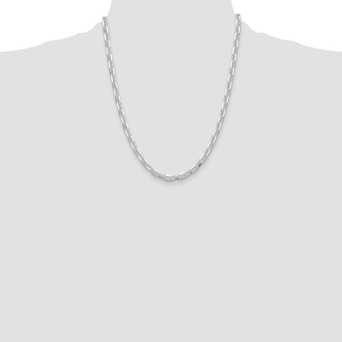 Buy Stylish 5.5mm Polished Sterling Silver Mariner Link Chain - Luxury Finish-4