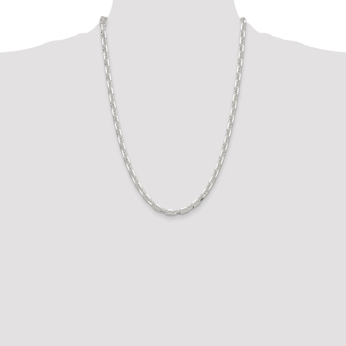 Exclusive Polished Sterling Silver 5.5mm Mariner Link Chain - Stylish Shine!-4