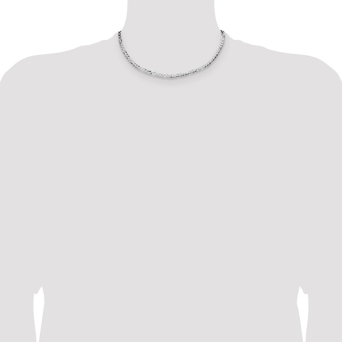 High-quality 4.0mm Sterling Silver Flat Figaro Chain - Affordable Luxury!-4