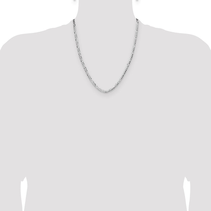 Buy Stylish 4.0mm Lightweight Sterling Silver Flat Figaro Chain - Value Pick!-4