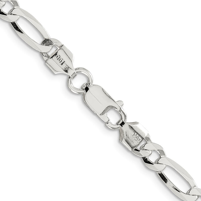 Buy Stylish 5.5mm Lightweight Sterling Silver Flat Figaro Chain - Affordable Value-3