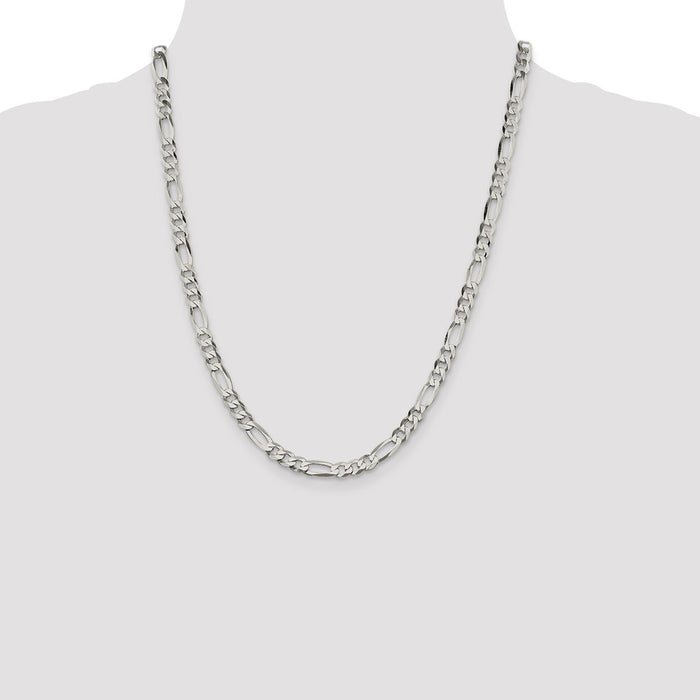 Buy Stylish 5.5mm Lightweight Sterling Silver Flat Figaro Chain - Affordable Price-4