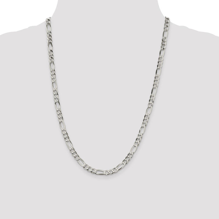 Buy Stylish 5.5mm Sterling Silver Flat Figaro Chain - Affordable Luxury-4