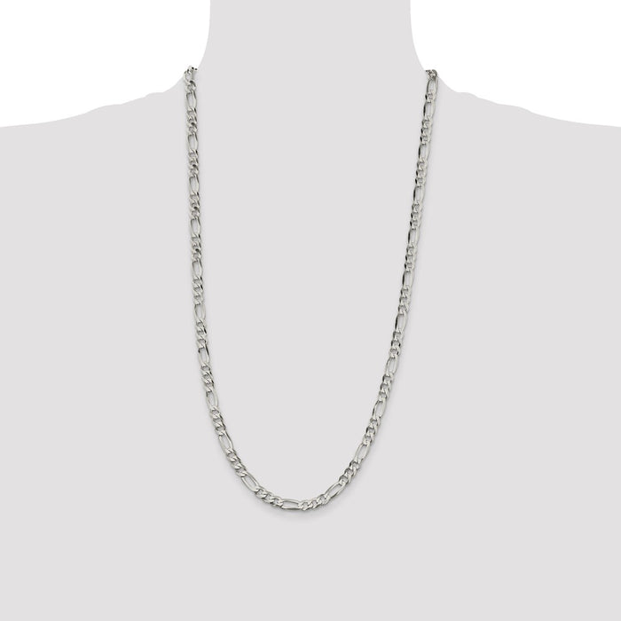 High-Quality 5.5mm Sterling Silver Flat Figaro Chain - Stylish & Affordable-4