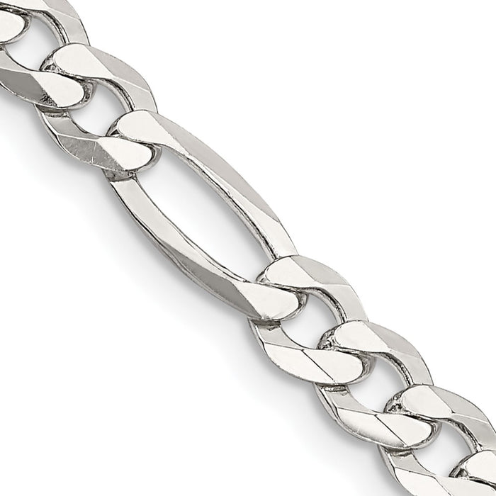 Buy Stylish 5.5mm Lightweight Sterling Silver Flat Figaro Chain - Affordable Price-1