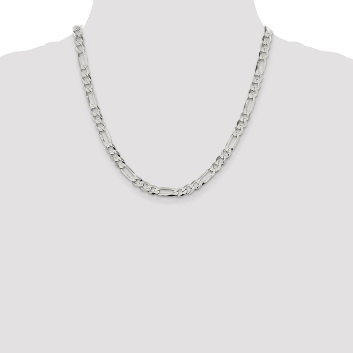 Buy Stylish 7.0mm Sterling Silver Flat Figaro Chain | Affordable Luxury Jewelry-4