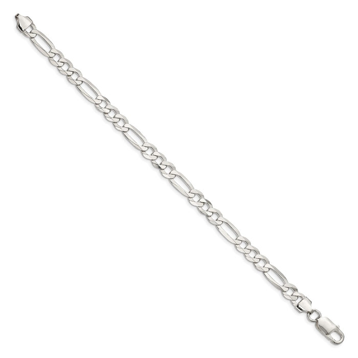 Buy Lightweight 7.0mm Sterling Silver Flat Figaro Chain - Stylish Value!-2