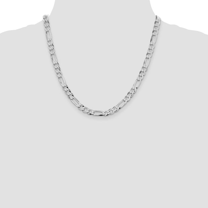 Exclusive Rhodium-Plated Sterling Silver 7.0mm Figaro Chain - Affordable Luxury-4