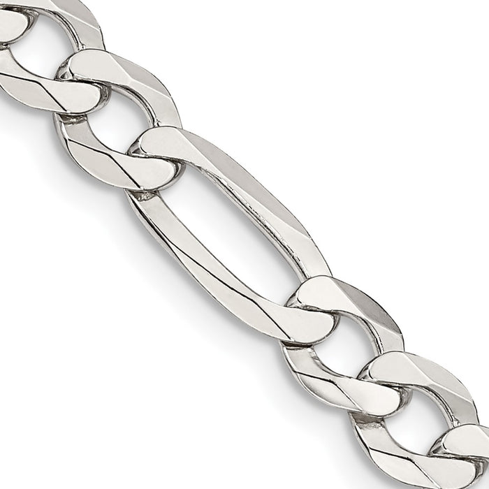 Buy Lightweight 7.0mm Sterling Silver Flat Figaro Chain - Stylish & Affordable!-1