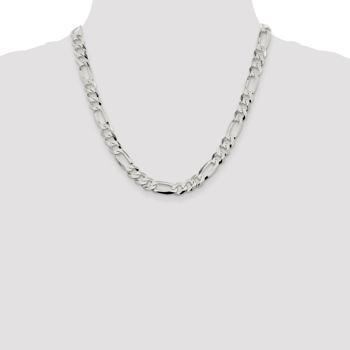 Buy Stylish Lightweight Flat Figaro Chain - 8.5mm Sterling Silver Value-4