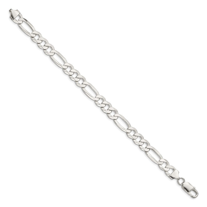 Buy Stylish 8.5mm Flat Figaro Chain in High-Quality Sterling Silver-2