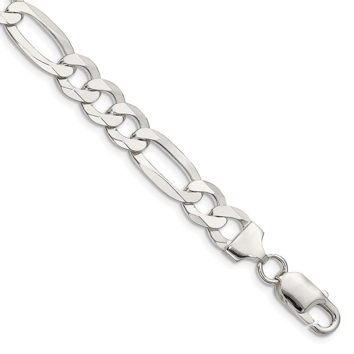 Buy Stylish 8.5mm Lightweight Sterling Silver Flat Figaro Chain - Affordable Price-1