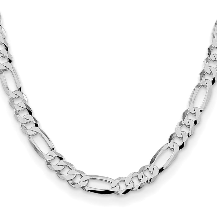 High-Quality Rhodium-Plated Sterling Silver 8.5mm Figaro Chain - Stylish Value!-2
