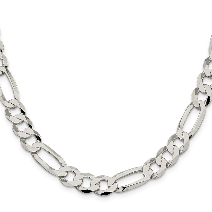 Buy Stylish 9.7mm Lightweight Flat Figaro Chain in 925 Sterling Silver-2