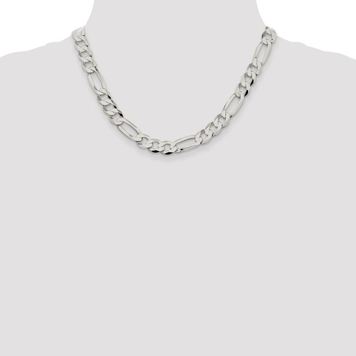 Exclusive 9.7mm Lightweight Sterling Silver Figaro Chain - Stylish Value!-4