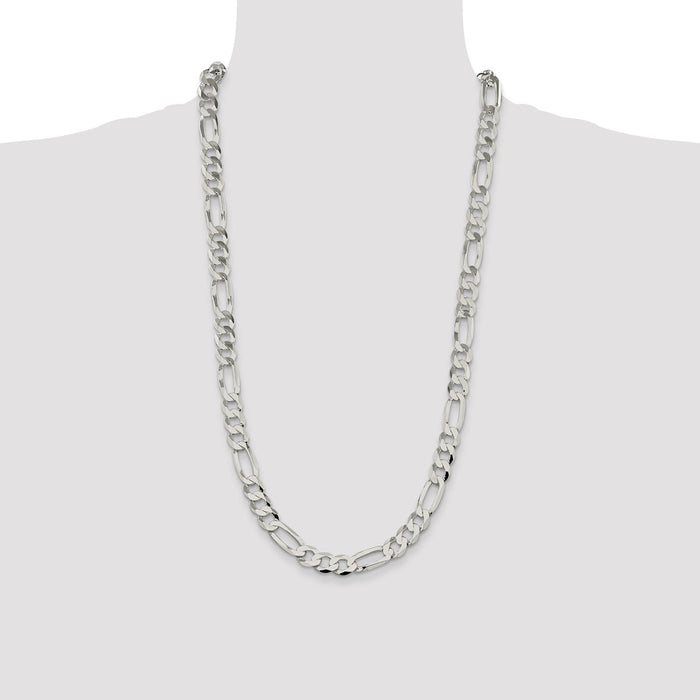 Buy Exclusive 9.7mm Lightweight Sterling Silver Flat Figaro Chain - Affordable!-4