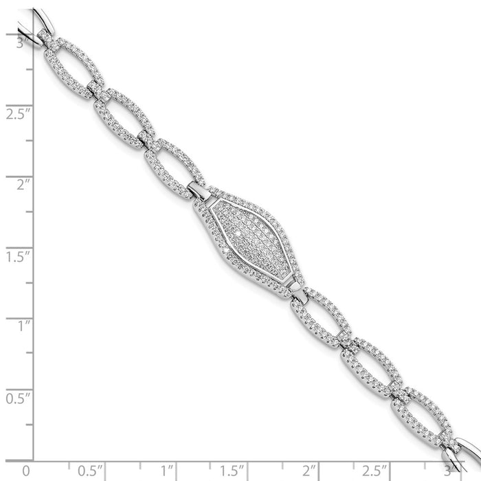 Exclusive Rhodium-Plated CZ Bracelet - 7.5", 218 Stones, Stylish & Affordable-4