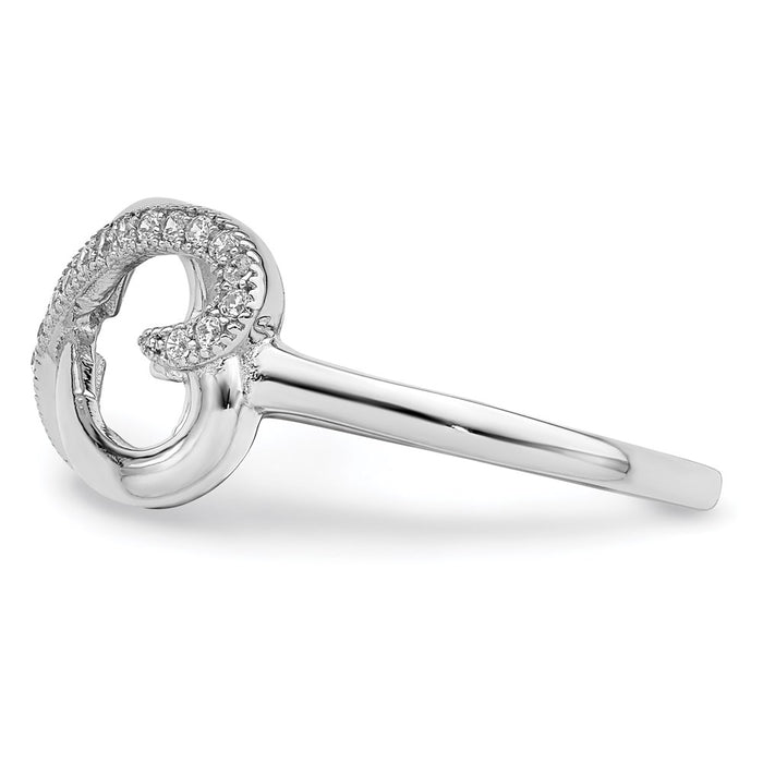 High-Quality Sterling Silver Heart Ring with 20 CZ Stones - Stylish Value!-3