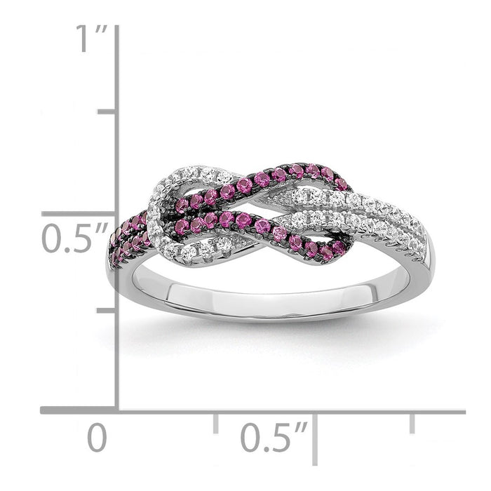 Shop Stylish Sterling Silver Love Knot Ring - 64 Micro Pave CZ Stones-4