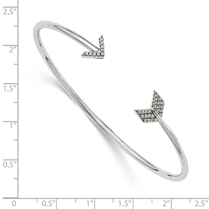 Buy Stylish Radiant Arrow Bangle in Sterling Silver - 33 CZ Accents-2