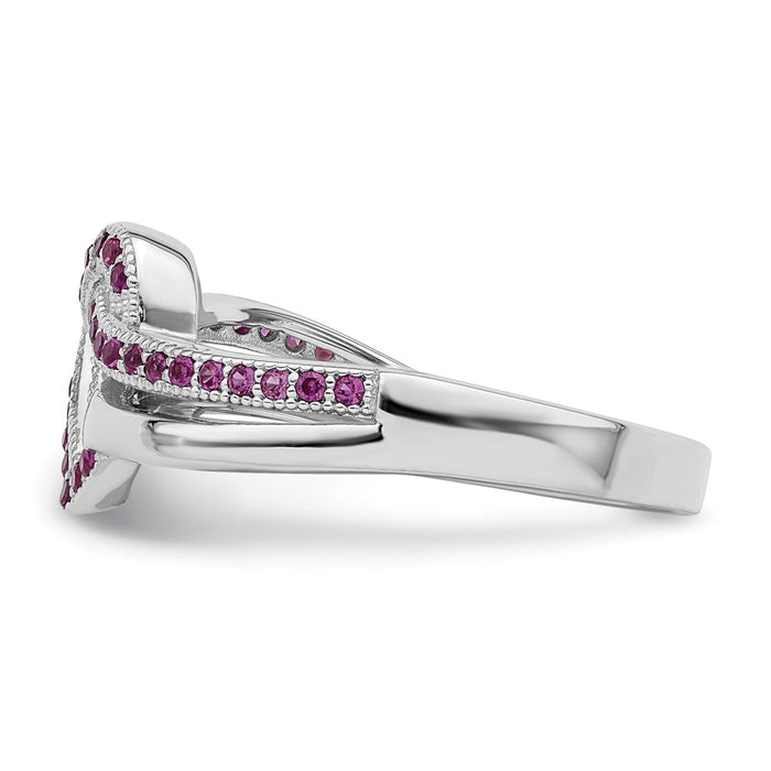 High-Quality Radiant Heart Ring: Sterling Silver, 41 CZ Stones, Affordable Elegance-3
