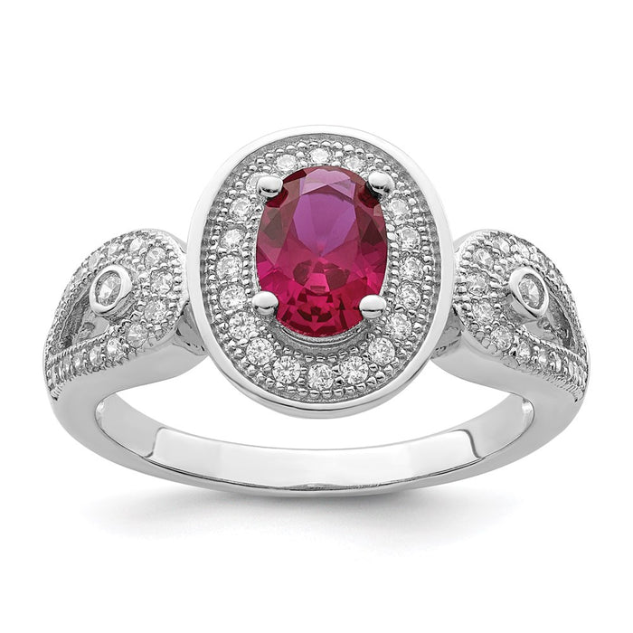 Shop Exclusive Rhodium-Plated Sterling Silver Micro Pave Ring with 57 CZ Stones-1