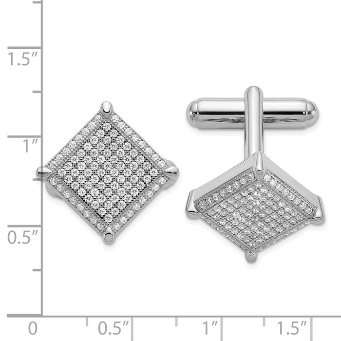 Exclusive Brilliant Embers Micro Pav CZ Cufflinks - 192 Stones, Stylish Design-2