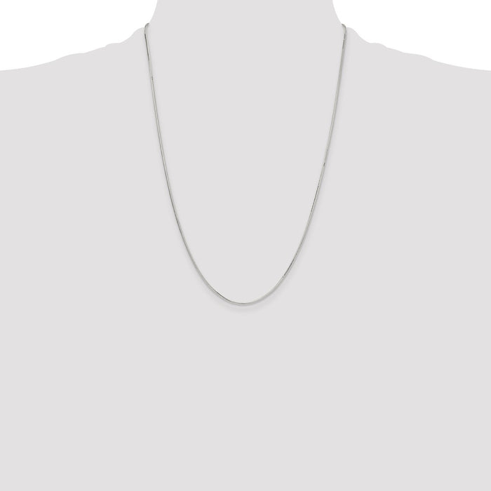 Buy Stylish 1mm Polished Octagonal Snake Chain in Sterling Silver - Affordable Luxury-4