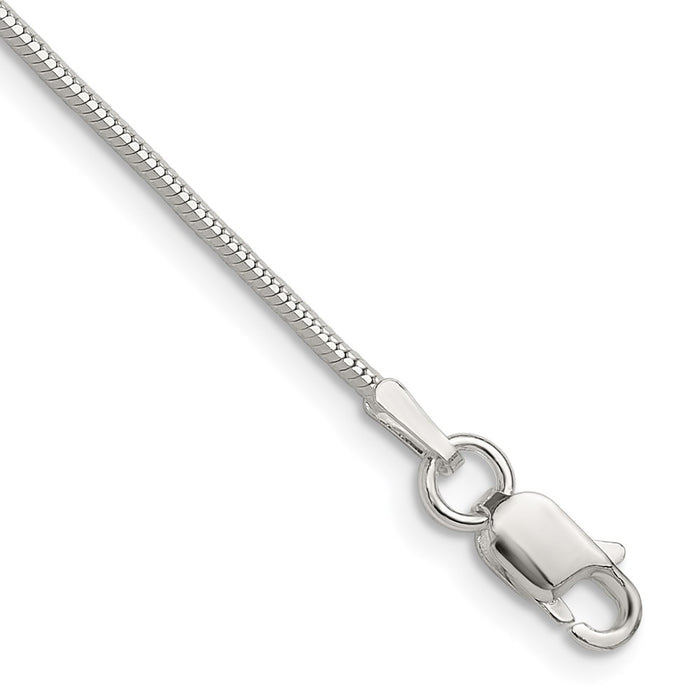 Buy Stylish 1mm Polished Octagonal Snake Chain in Sterling Silver - Affordable Luxury-1