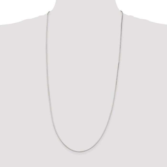 Buy Stylish 1.35mm Sterling Silver Octagonal Snake Chain - Affordable Elegance-4