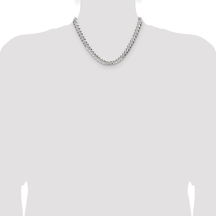 Buy Exclusive Sterling Silver 8.25mm Diamond-Cut Pave Curb Chain - Stylish Value-4