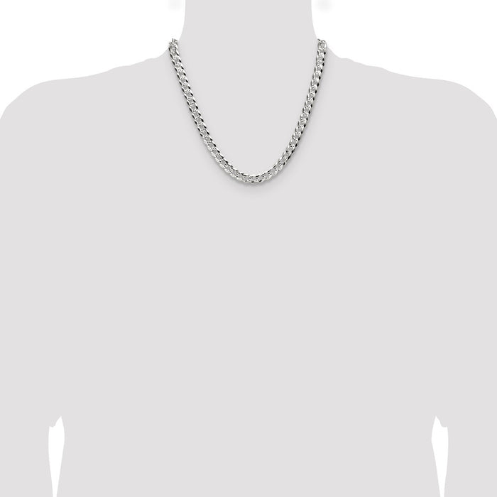 Buy Stylish 8.25mm Flat Diamond-Cut Pave Curb Chain in Sterling Silver-4