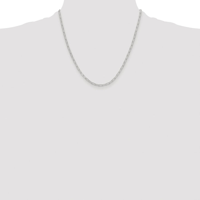 Buy Exclusive 2.9mm Elongated Cable Chain in Rhodium-Plated Sterling Silver-4