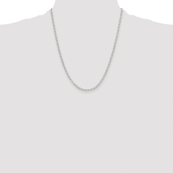 Exclusive 2.9mm Polished Elongated Cable Chain in Rhodium-Plated Sterling Silver-4