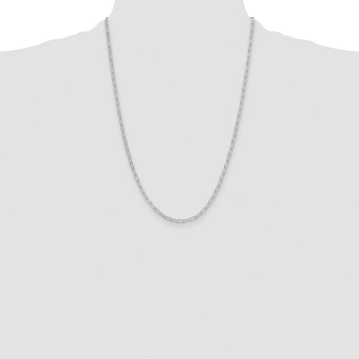 Buy Stylish 2.9mm Elongated Cable Chain in Rhodium-Plated Sterling Silver-4