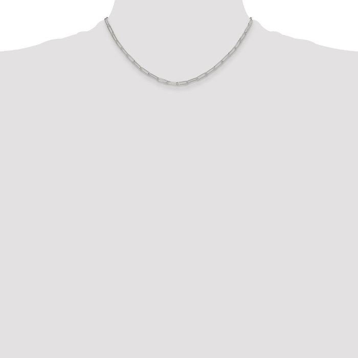 Exclusive 3.15mm Polished Sterling Silver Paperclip Chain - Affordable Luxury-4