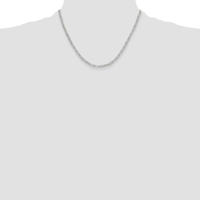 Buy Stylish 3.15mm Polished Sterling Silver Paperclip Chain - Affordable Luxury!-4