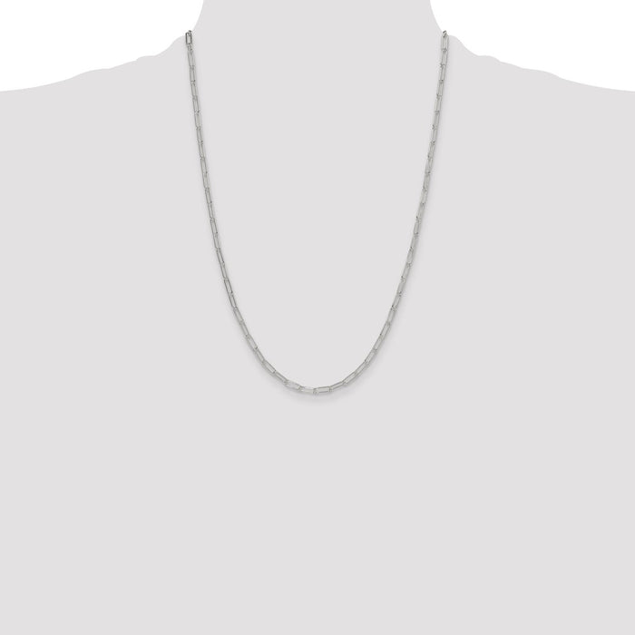 Buy Stylish 3.15mm Polished Sterling Silver Paperclip Chain - Luxury Value!-4