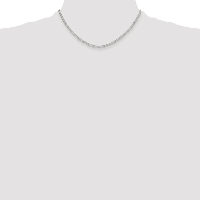 Buy Exclusive 3.15mm Polished Sterling Silver Rhodium-Plated Chain, Luxury Style-4