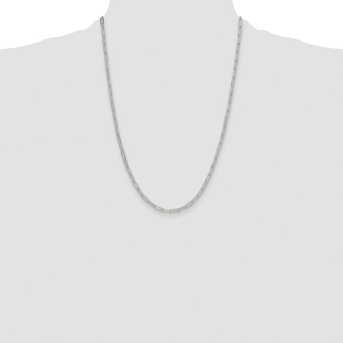 Buy Stylish 3.15mm Polished Sterling Silver Paperclip Chain - Luxury Design-4