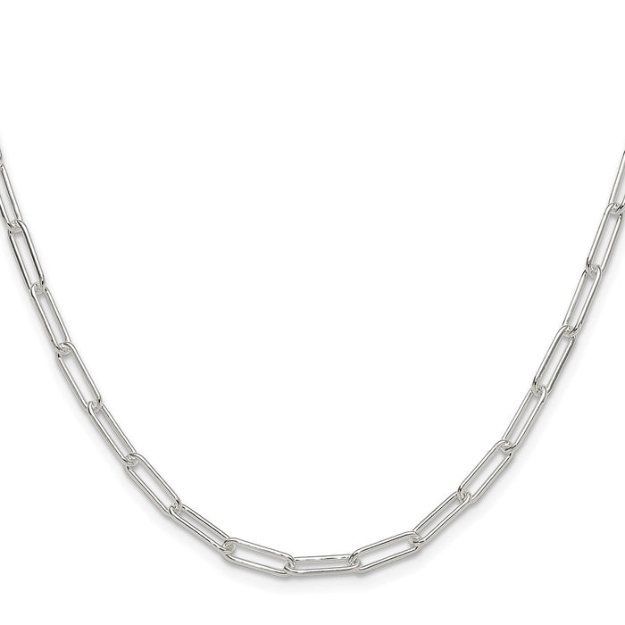 High-Quality 3.5mm Sterling Silver Paperclip Chain - Stylish & Affordable!-2