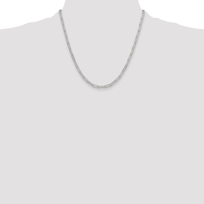 High-Quality 3.5mm Sterling Silver Paperclip Chain - Stylish & Affordable!-4