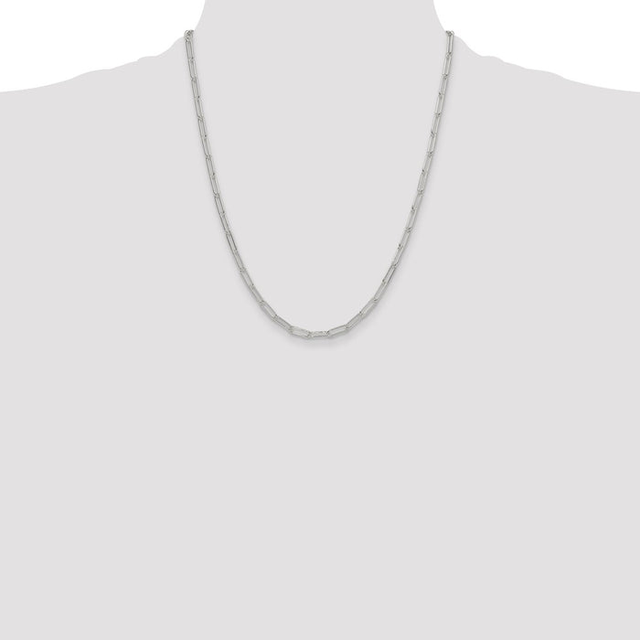 High-Quality 3.5mm Sterling Silver Paperclip Chain - Stylish & Affordable!-4