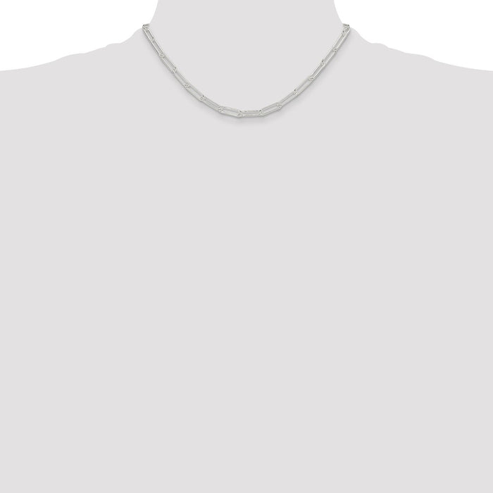 Buy Stylish 4.5mm Polished Sterling Silver Paperclip Chain - Affordable Luxury!-4