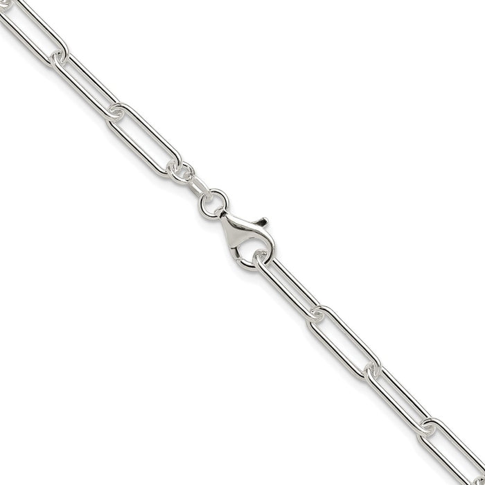 Buy Stylish 4.5mm Polished Sterling Silver Paperclip Chain - Rhodium-Plated Value-3